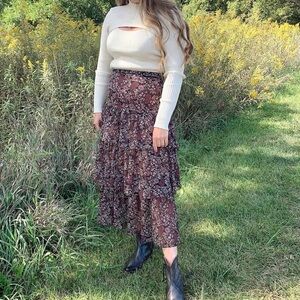 Paisley Tiered Maxi Skirt